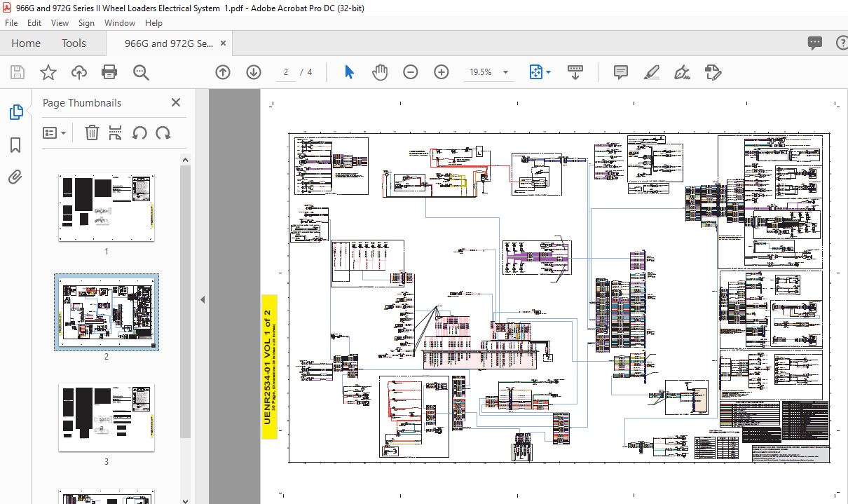 Cat 966g And 972g Series Ii Wheel Loaders Electrical System Schematic 