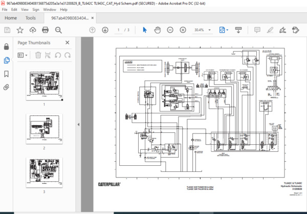 Cat TL642C & TL943C Hydraulic Schematic Manual - PDF DOWNLOAD ...