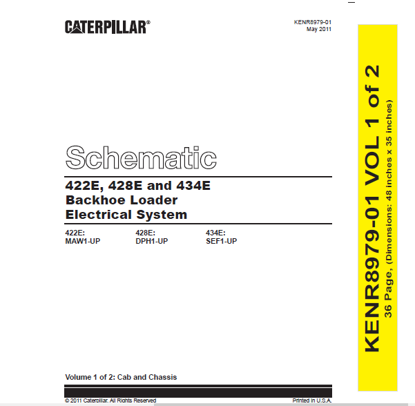 EN CAT Backhoe Loader 422E 428E 434E Electric Schematic Manual - PDF ...