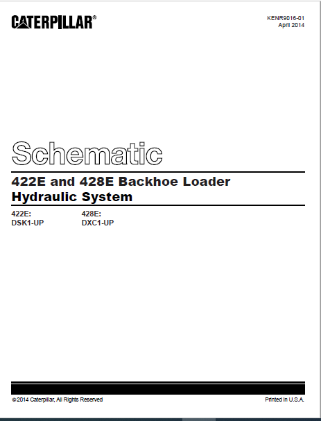 EN CAT Backhoe Loader 422E 428E Hydraulic Schematic Manual - PDF ...