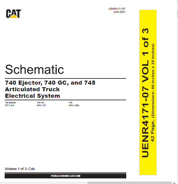 EN Cat 740 Ejector 740 GC and 745 Articulated Trucks Electrical ...