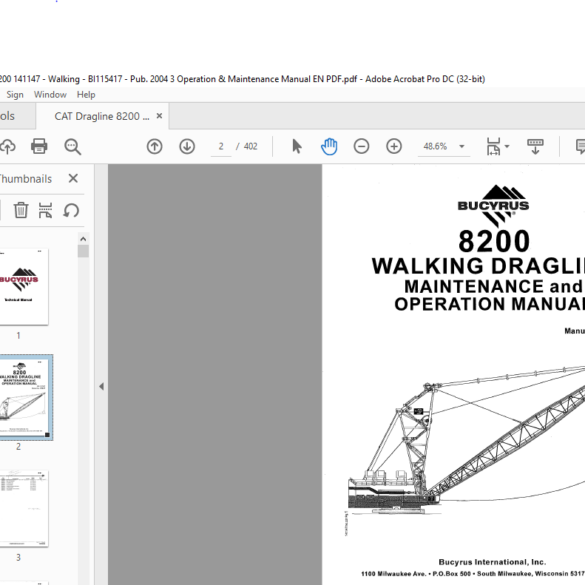 CAT Dragline 8200 Walking Dragline Operation And Maintenance Manual