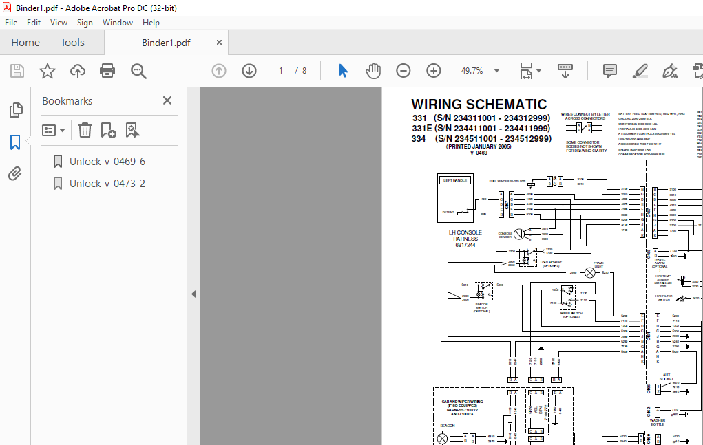 Bobcat 331 331E 334 Wiring Electrical Schematic + Hydraulic/Hydrostatic