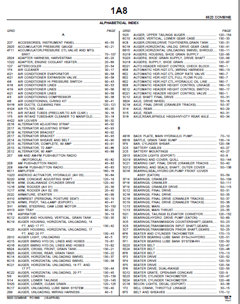 John Deere 8820 COMBINE WITH 844 CORN HEAD Tractors Parts Catalog Manual -  PD FODWNLOAD - HeyDownloads - Manual Downloads