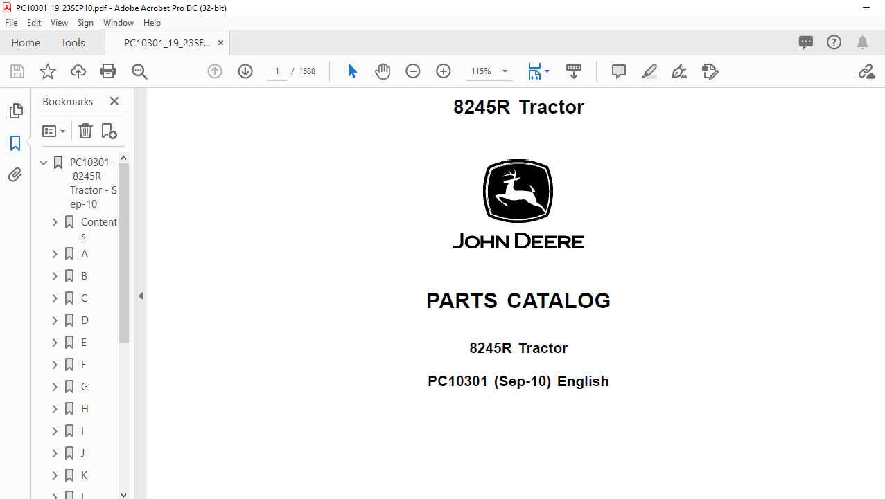 John Deere 8245R Tractor Parts Catalog Manual - PDF DOWNLOAD - HeyDownloads  - Manual Downloads