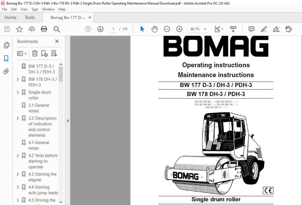 BOMAG BW 177 D3 / DH3 / PDH3 BW 178