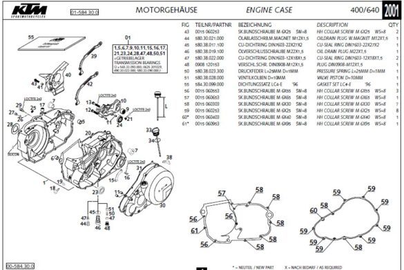KTM 400 640 LC4-E 640 LC4-E Supermoto 640 LC4 Adventure 640 Duke Engine ...