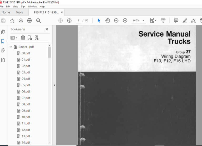 Volvo Trucks F10 F12 F16 LHD Wiring Diagram Manual PDF