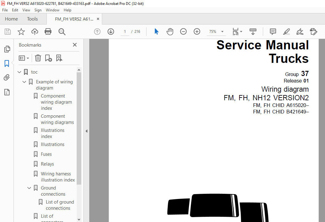 Volvo Trucks FM FH NH12 VERSION2 Wiring Diagram Manual PDF