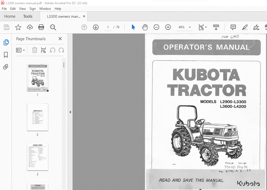 Kubota L2900•L3300 L3600•L4200 Tractor Operator's Manual - PDF DOWNLOAD -  HeyDownloads - Manual Downloads