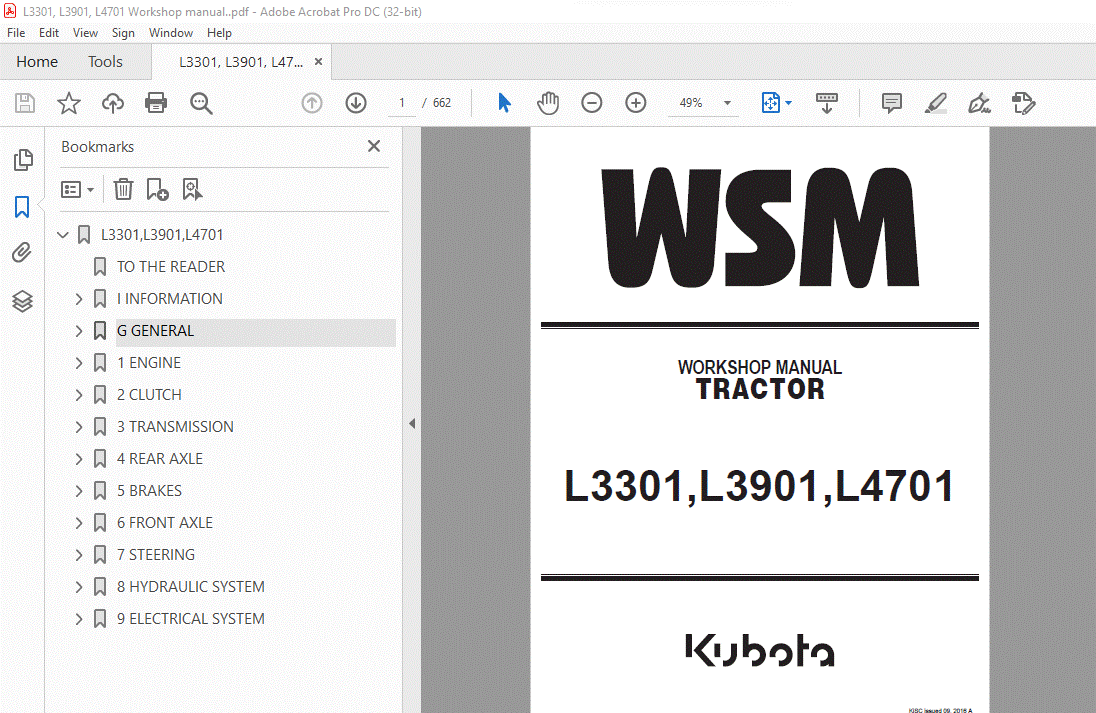 Kubota L3301 L3901 L4701 Tractor Manual PDF DOWNLOAD