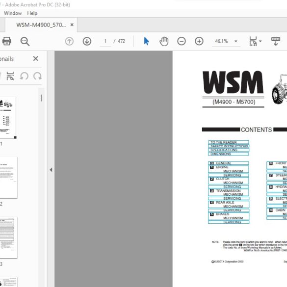 Kubota M4900 M5700 Tractor Workshop Manual HeyDownloads Manual 