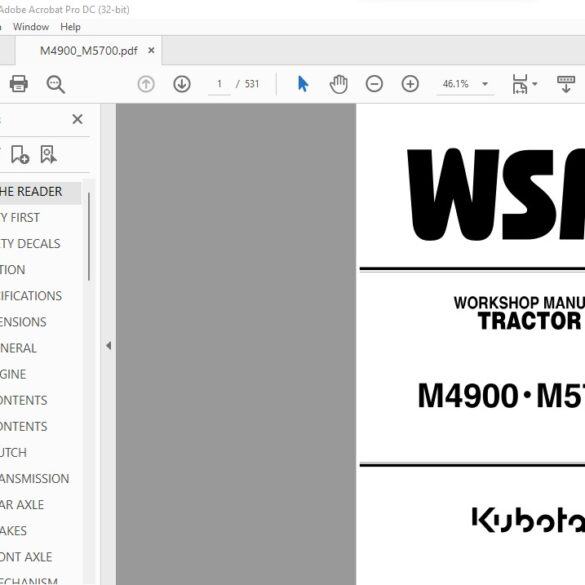 Kubota M4900 M5700 Tractor Workshop Manual HeyDownloads Manual 