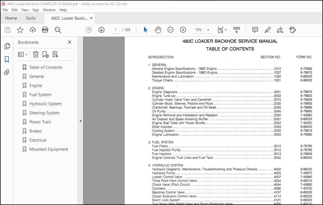 CASE 480C BACKHOE SERVICE MANUAL PDF visual data 5