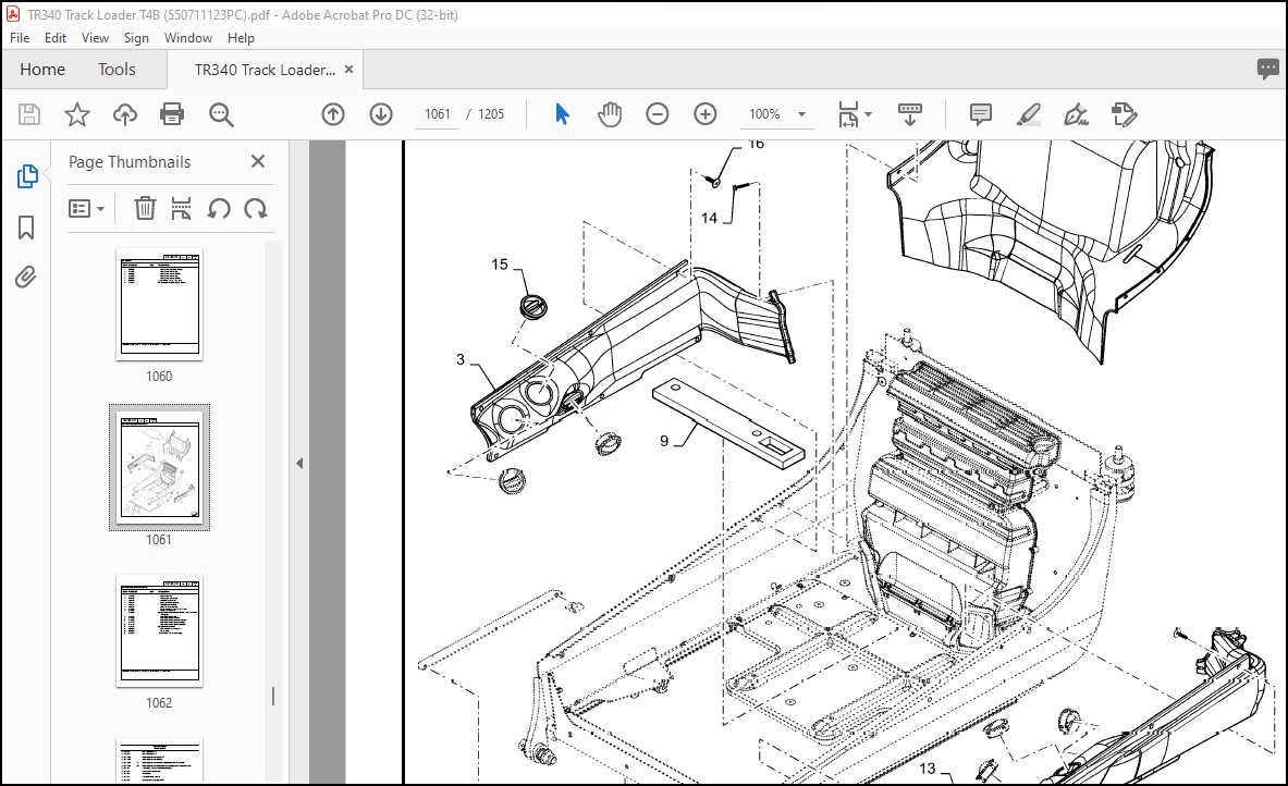 Case TR340 Compact Track Loader Tier 4B Parts Catalog Manual PDF