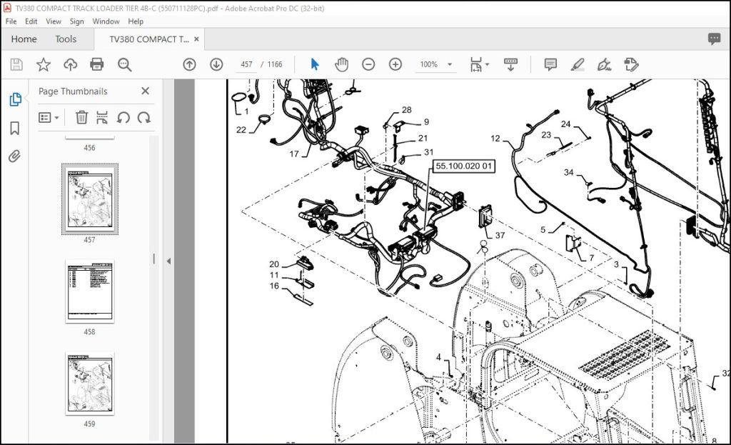Case TV380 Compact Track Loader Tier 4BC Parts Catalog Manual PDF