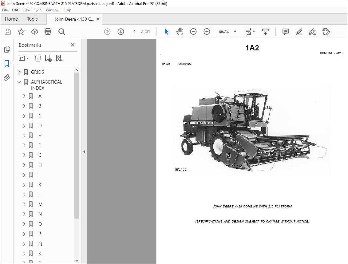 JOHN DEERE 4420 COMBINE WITH 215 PLATFORM PARTS CATALOG MANUAL - PDF  DOWNLOAD - HeyDownloads - Manual Downloads