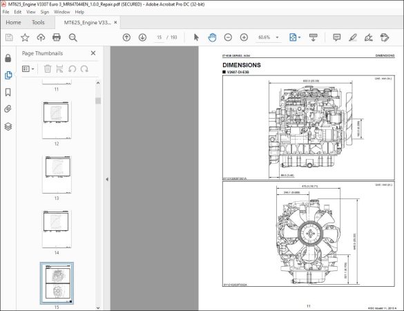 Manitou ENGINE V3307 EURO 3 Repair Manual 647044 - PDF DOWNLOAD ...