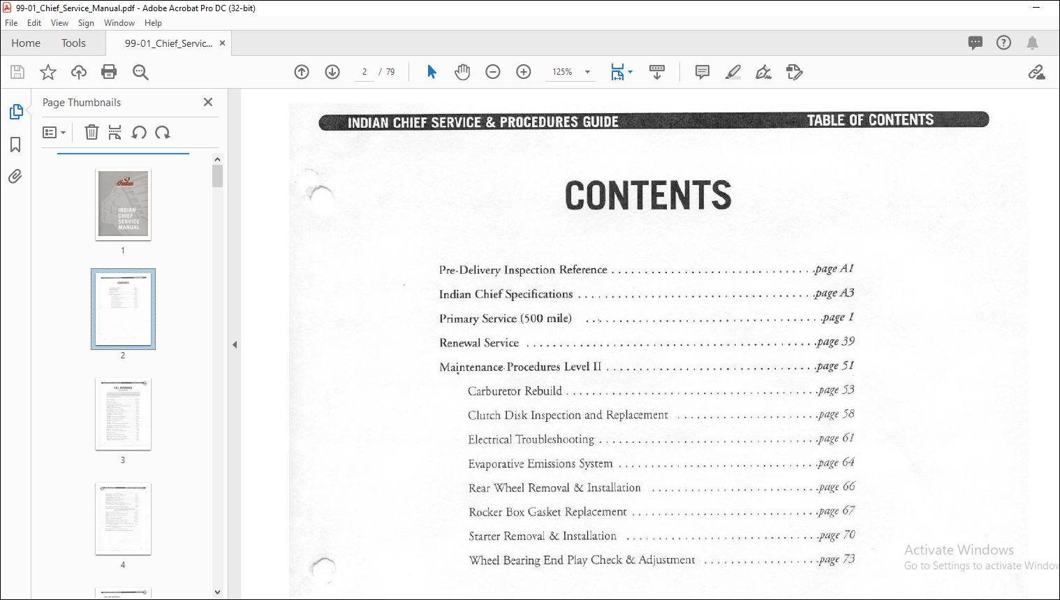 19992001 Indian Chief Motorcycle Service Manual PDF DOWNLOAD