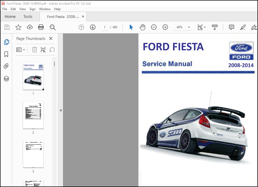 thumbnail image 2 of Ford Fiesta Service History Book – Blank Log Book, All Models 1993-2011, Paper Media 2 of 2