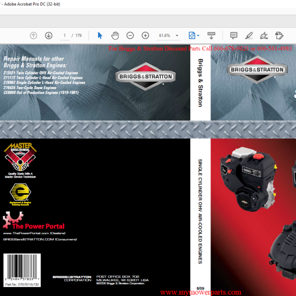 Briggs & Stratton Vanguard Single Cylinder OHV AirCooled Engines