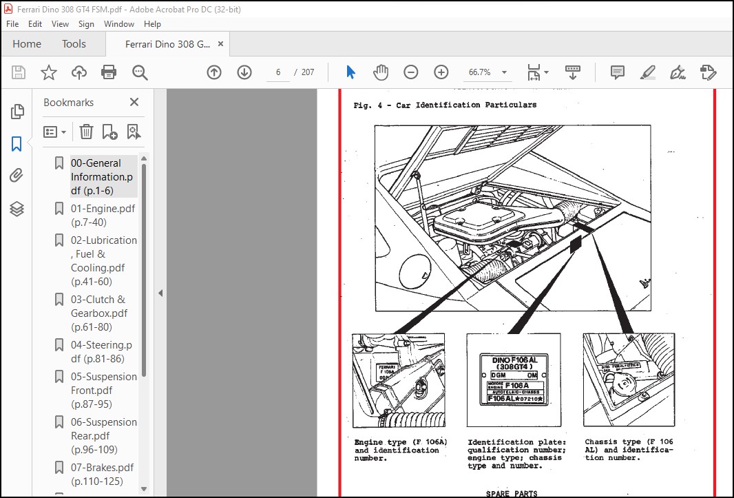 Ferrari Dino 308 GT4 Service Manual - PDF DOWNLOAD