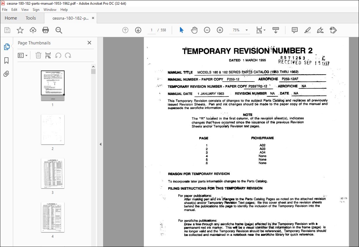 1953-1962 Cessna Aircraft 180 & 182 Series Parts Catalog Manual - PDF  DOWNLOAD - HeyDownloads - Manual Downloads