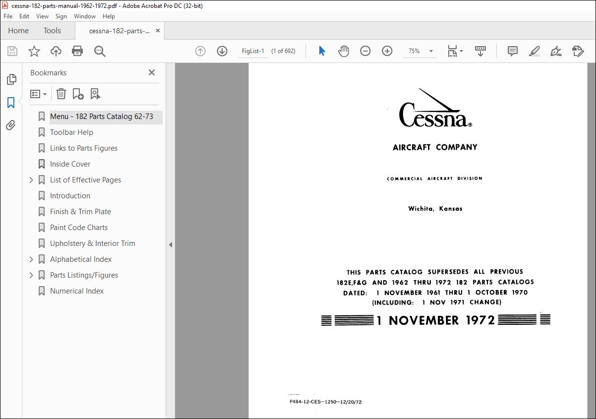 1962-1972 Cessna 182 Parts Catalog Manual - PDF DOWNLOAD - HeyDownloads -  Manual Downloads