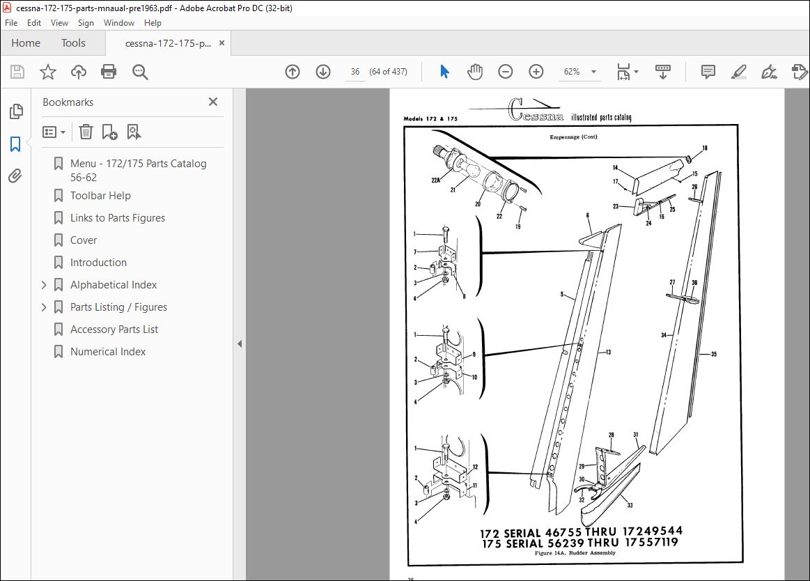 1963 Cessna 172 & 175 Parts Catalog Manual - PDF DOWNLOAD - HeyDownloads -  Manual Downloads