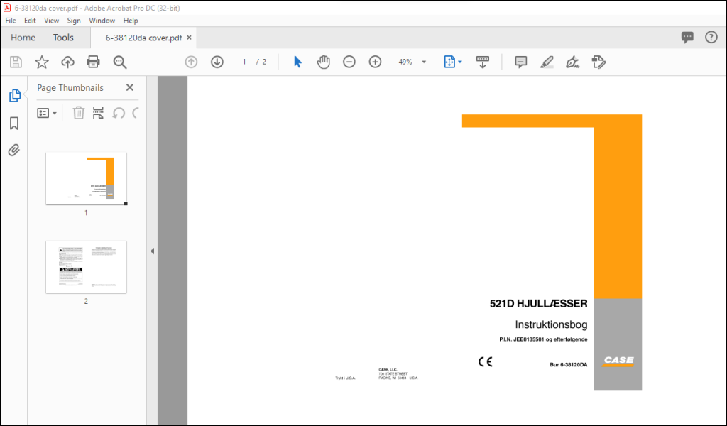 Case 521D HJULLAESSER Instruktionsbog Manual 6 38120DA PDF DOWNLOAD case-521d-hjullaesser-instruktionsbog-manual-6-38120da-pdf-download