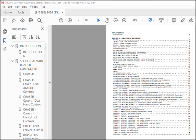 Gehl 2056 (SN 003300 and Before) Parts Manual 917398 - PDF DOWNLOAD