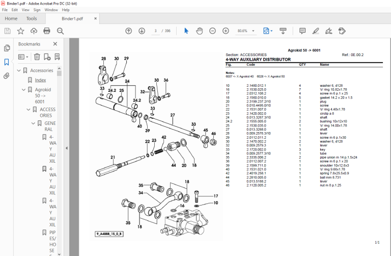 Deutz Fahr Agrokid 50 After 6001 Parts Catalog Manual PDF DOWNLOAD