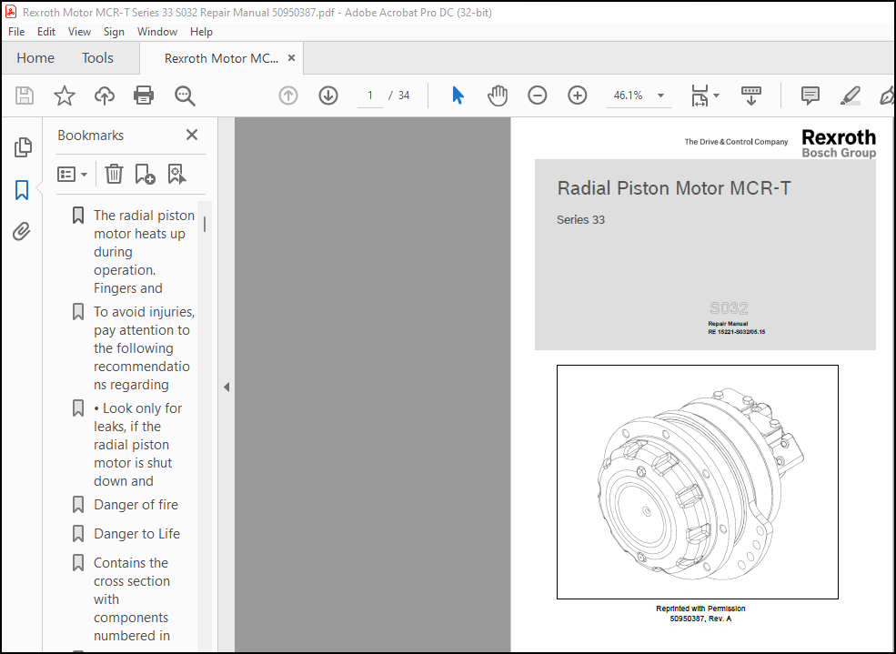 Rexroth Motor MCR-T Series 33 S032 Repair Manual (50950387) – PDF ...