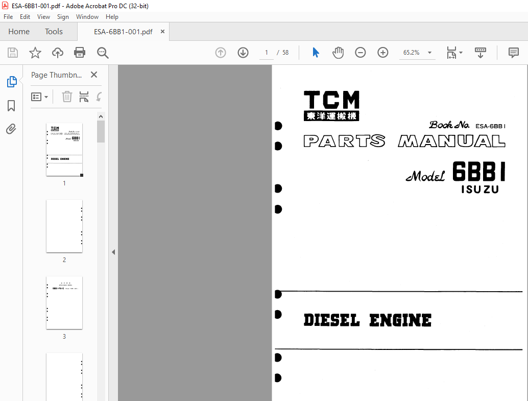 Isuzu Industrial Diesel Engine Service Repair Shop Manual - 4BB1, 4BD1, 6BB1, 6BD1, 6BG1 Series (Printed)