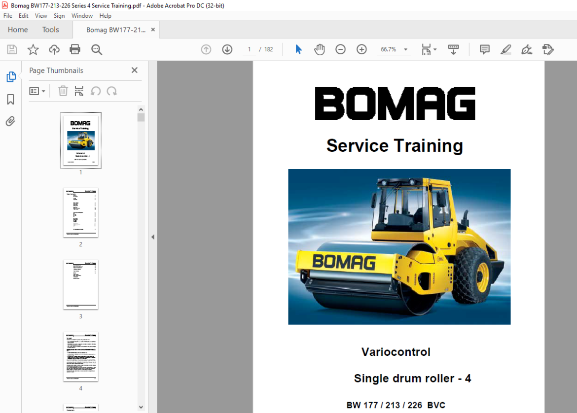 Bomag BW 177 213 226 BVC Single drum roller 4