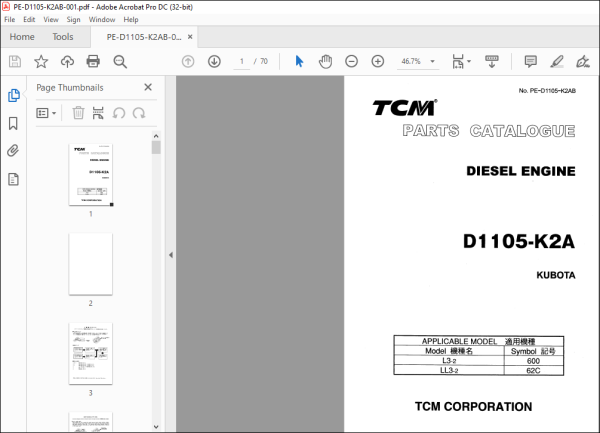 2018 KUBOTA D1105 SERVICE MANUAL PDF FREE DOWNLOAD visual data 8