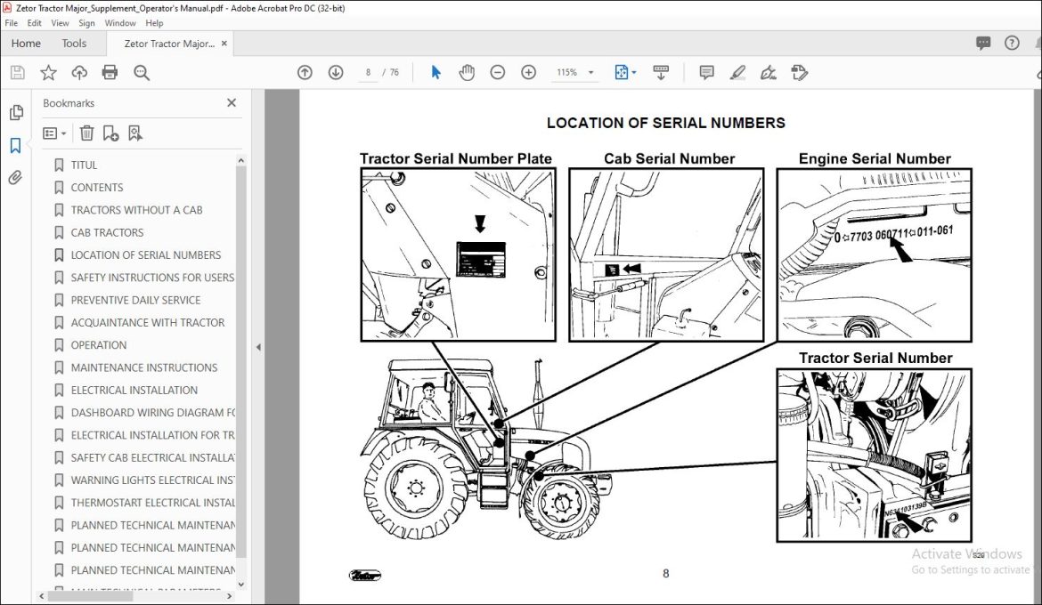 Zetor Tractor 3320 3340 4320 4340 5320 5340 6320 6340