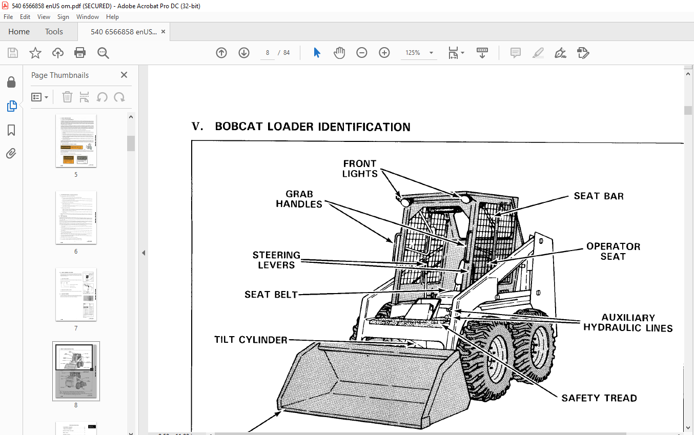 Bobcat 540 Loader Operator’s Manual SN 20001 & Above – PDF DOWNLOAD ...