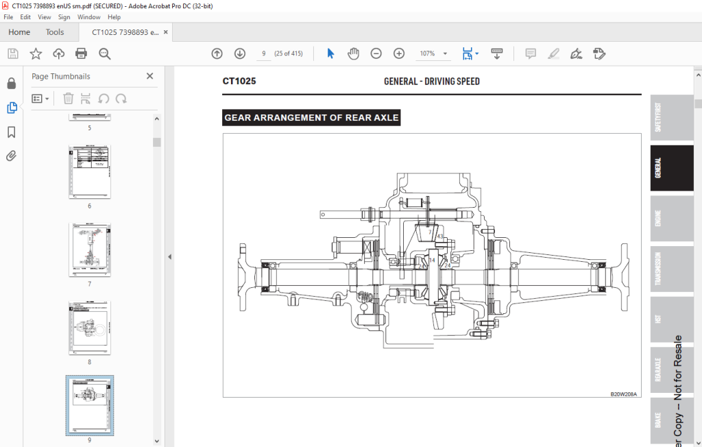 Bobcat (CT1025 HST) Compact Tractor Service Manual 7398893 (12-19 ...
