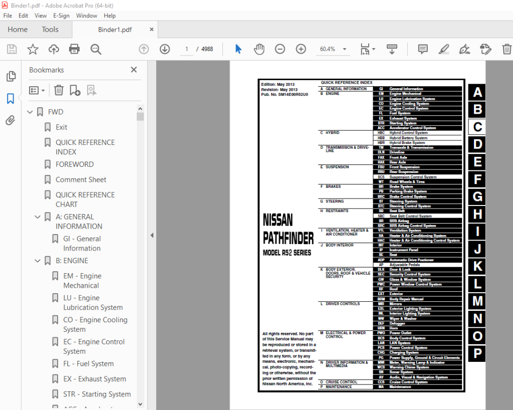 2019 NISSAN PATHFINDER SERVICE MANUAL PDF FREE DOWNLOAD visual data 2