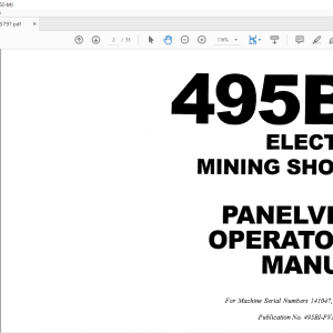 CAT BUCYRUS 495BI ELECTRIC MINING SHOVEL PANELVIEW OPERATOR'S MANUAL ...