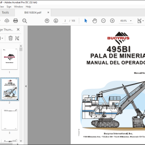 CAT BUCYRUS 495BI Pala Eléctrica para Minería Manual de los Operadores ...
