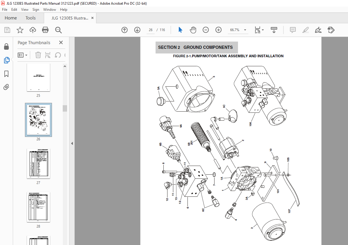 JLG 1230ES Illustrated Parts Manual 3121223 – PDF DOWNLOAD – HeyDownloads – Manual Downloads