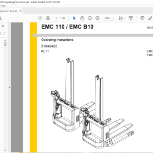 Jungheinrich Forklift EMC 110 EMC B10 Operating instructions Manual 51040495 - PDF DOWNLOAD ...