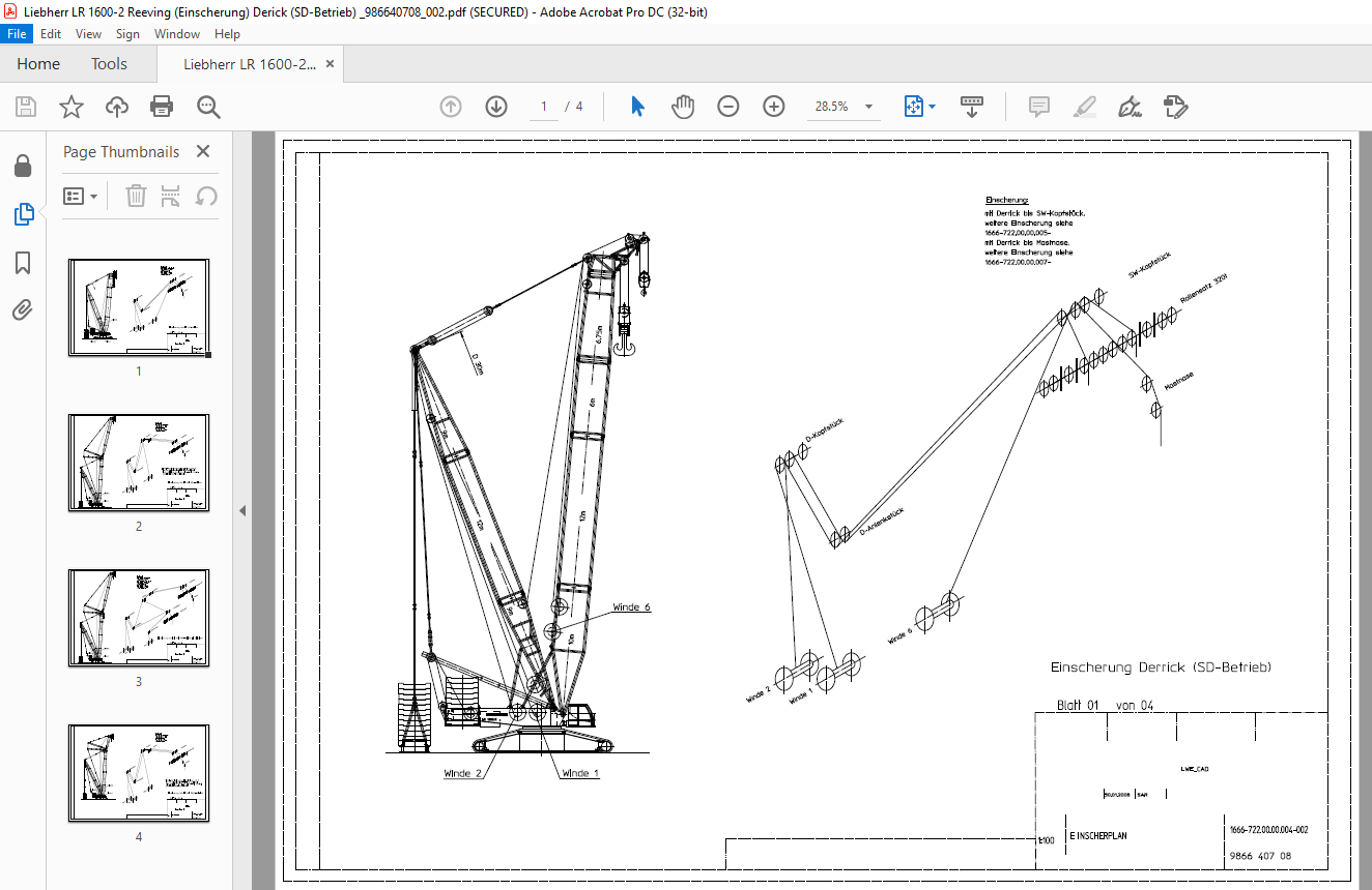 Liebherr LR 1600-2 Reeving (Einscherung) Derick (SD-Betrieb)_986640708 ...