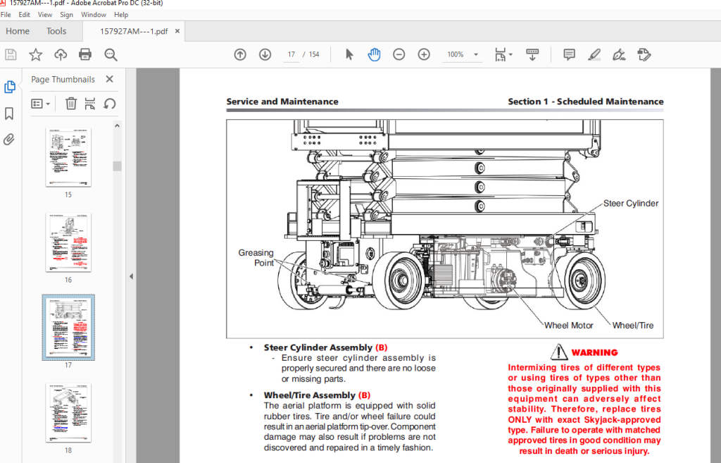 Skyjack SJIII 3215 SJIII 3219 DC Electric Scissors Service Manual ...