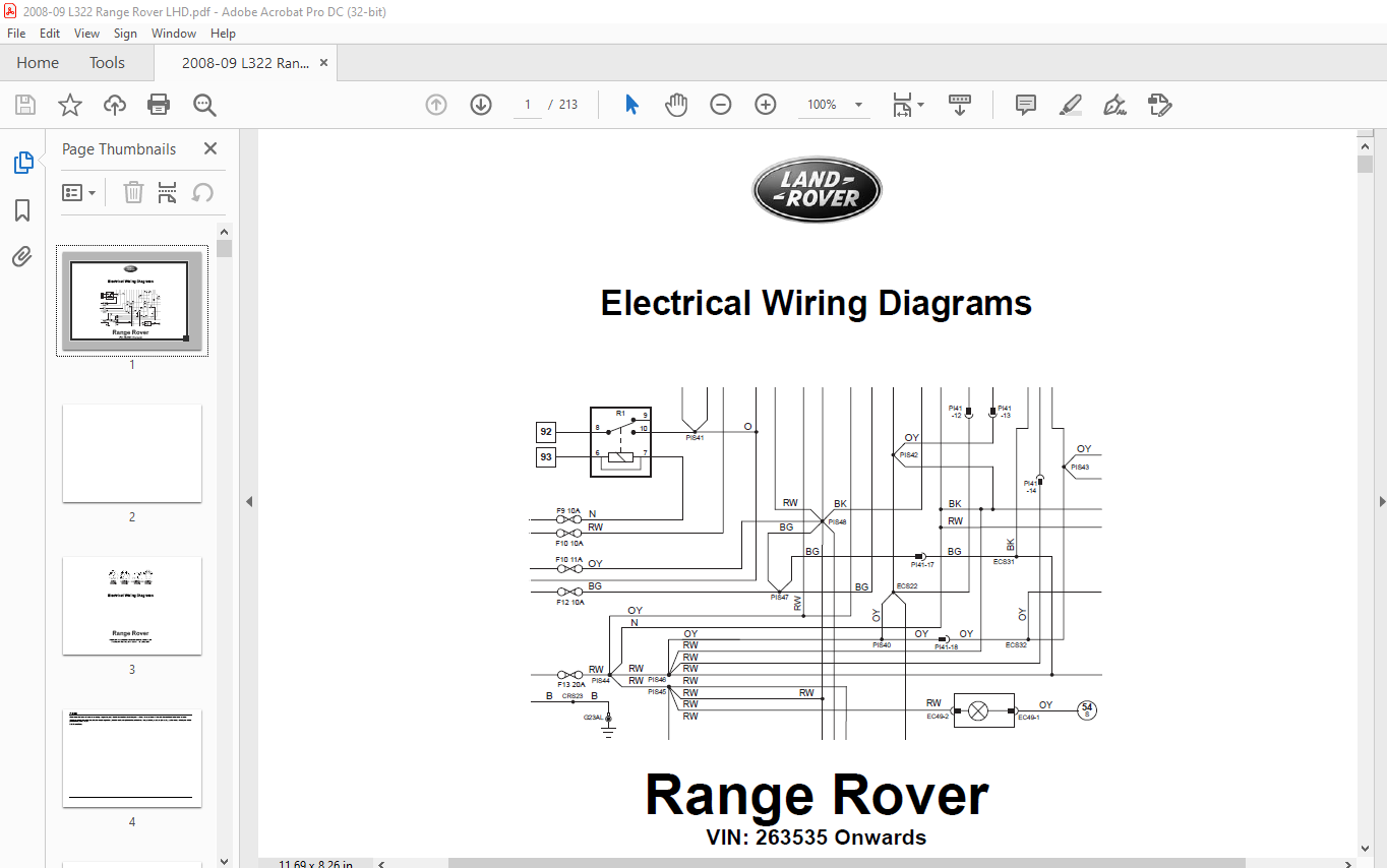 Range Rover Electrical Circuit Diagrams - LM - Eng | PDF