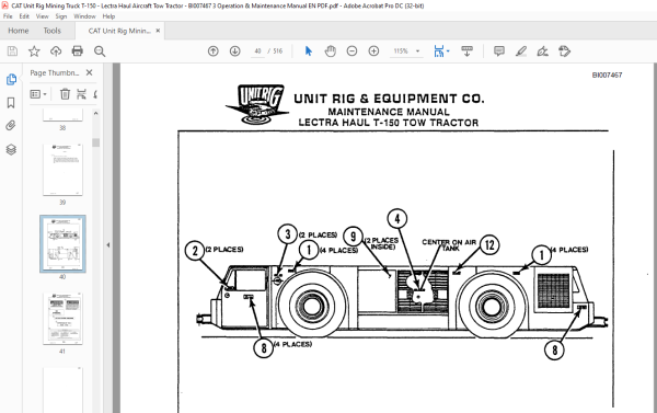 CAT Unit Rig Mining Truck T-150 Lectra Haul Aircraft Tow Tractor ...