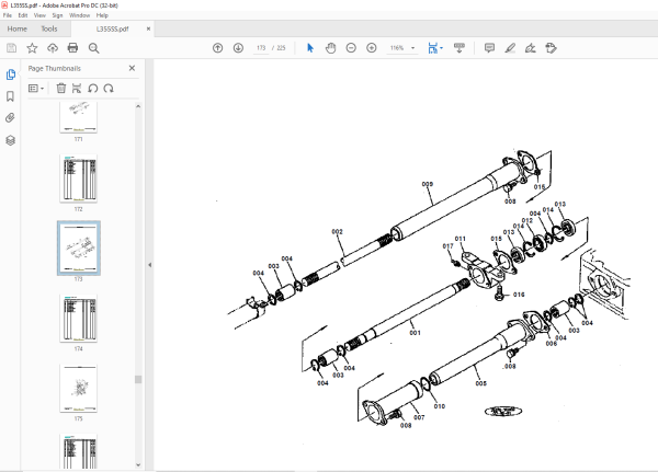 Kubota Tractor L355SS Parts Manual