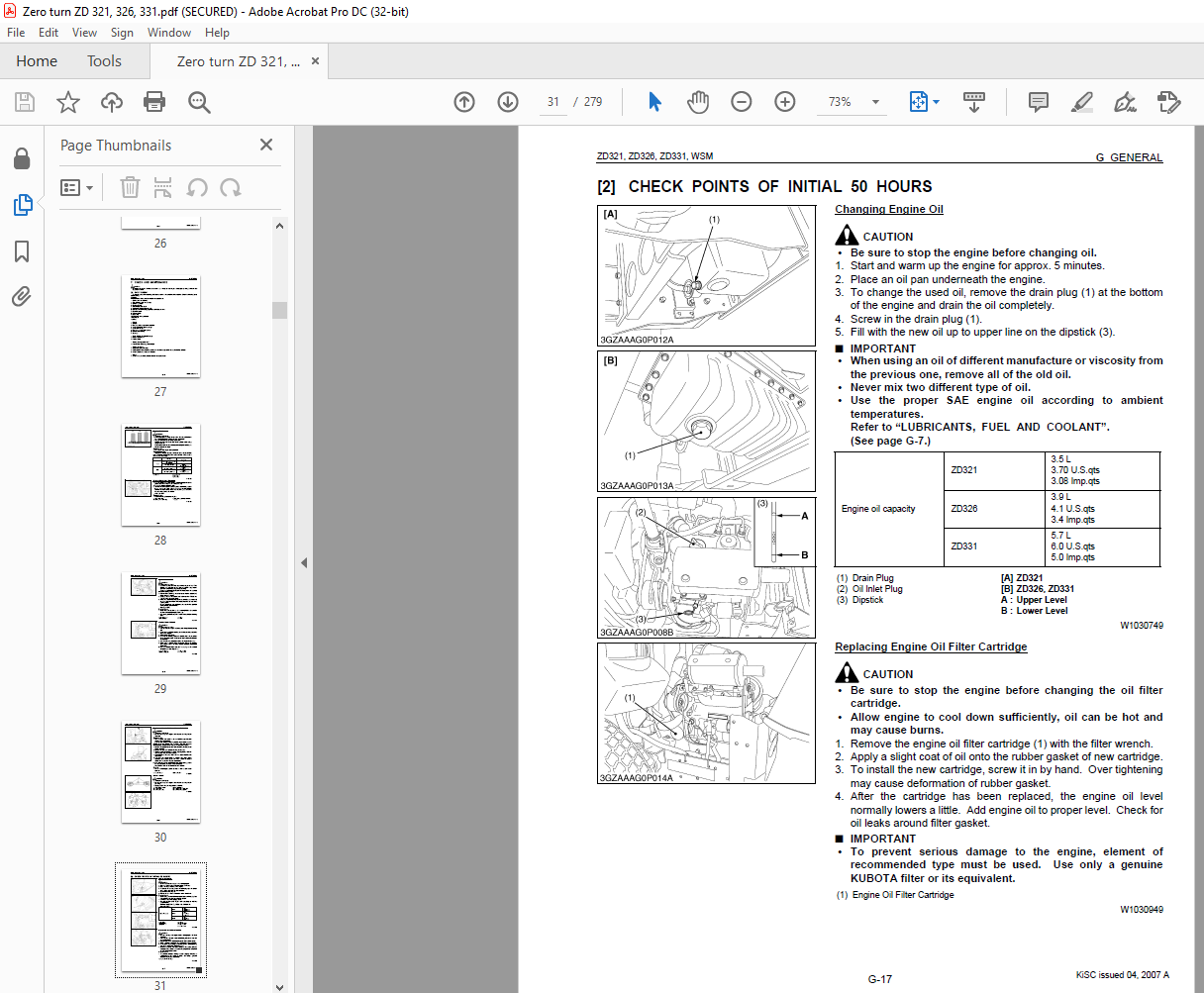 Kubota ZD321 ZD326 ZD331 Zero Turn Mower Manual PDF DOWNLOAD